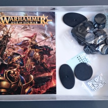 Age of Sigmar - Books, bases and dice in box